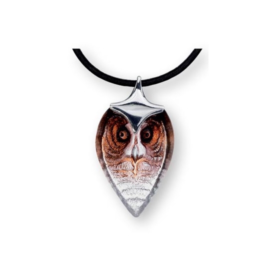 Wise Owl Crystal Necklace with Silver Cap