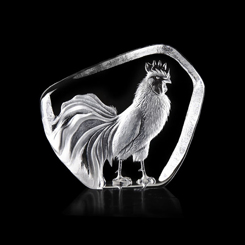 Rooster Crystal Sculpture