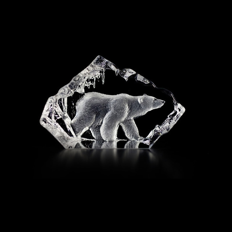 Mini Crystal Polar Bear Figurine