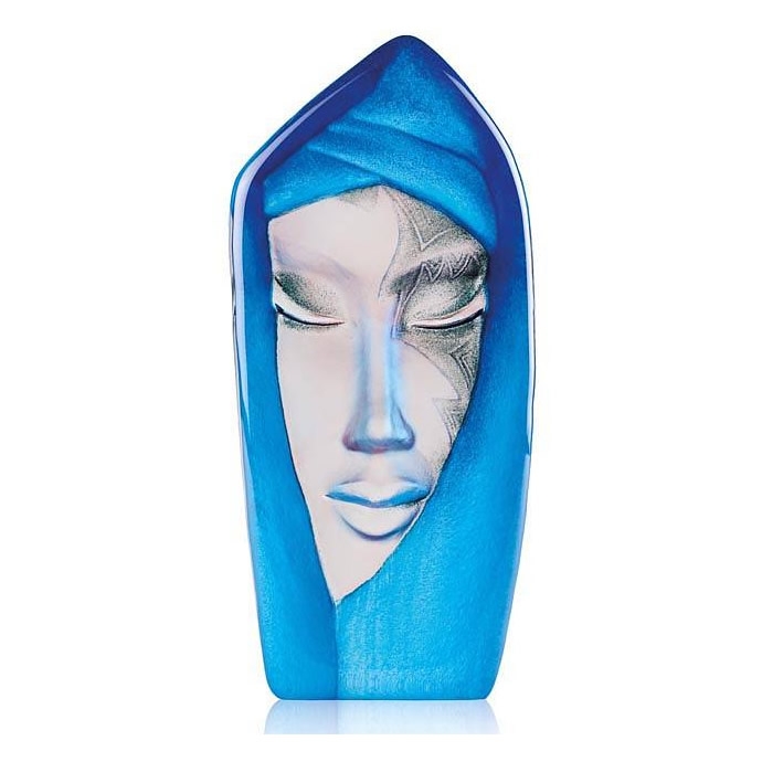 MASQ Batzeba Blue Crystal Modern Face Sculpture