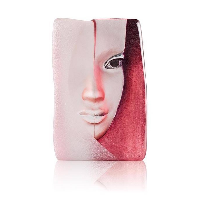 MASQ Mazzai Red Crystal Modern Face Sculpture