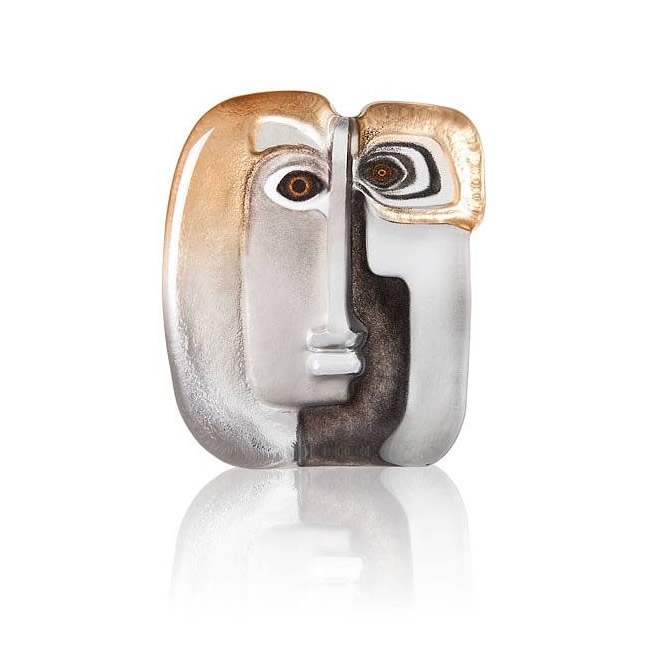 Ideo Gold Crystal Modern Face Sculpture
