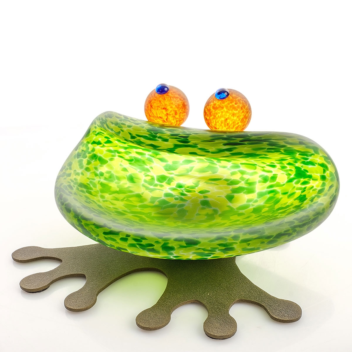 Hopper Frog Bowl Modern Glass Sculpture