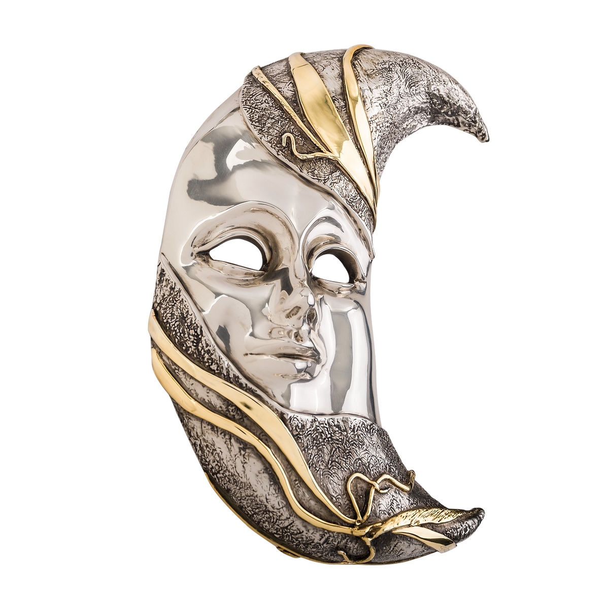 Silver Moon Mask Wall Sculpture
