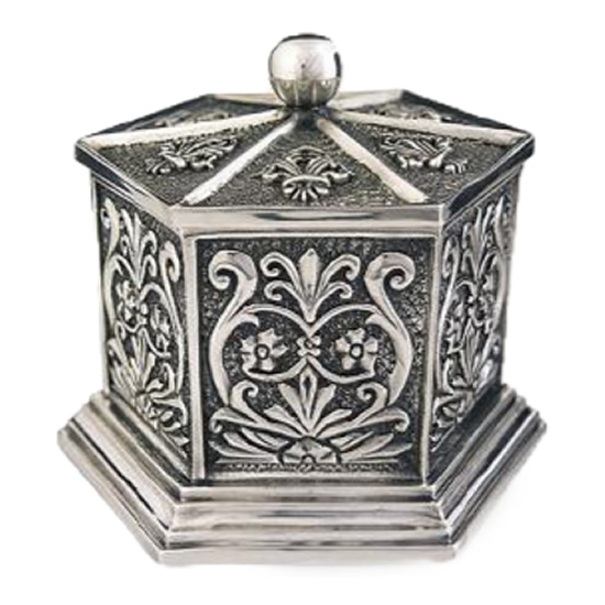 Silver Hexagon Jewelry Box