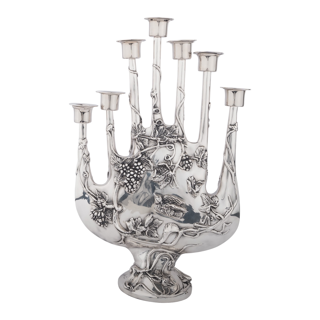 7 Arm Silver Candle Holder