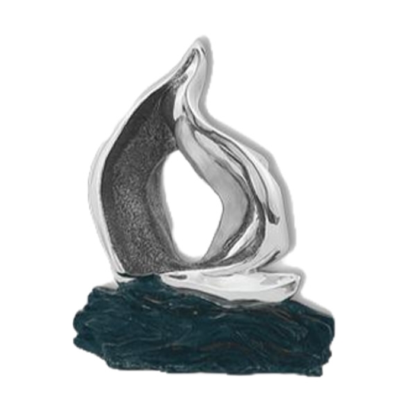 Abstract Sailboat Silver Sculpture