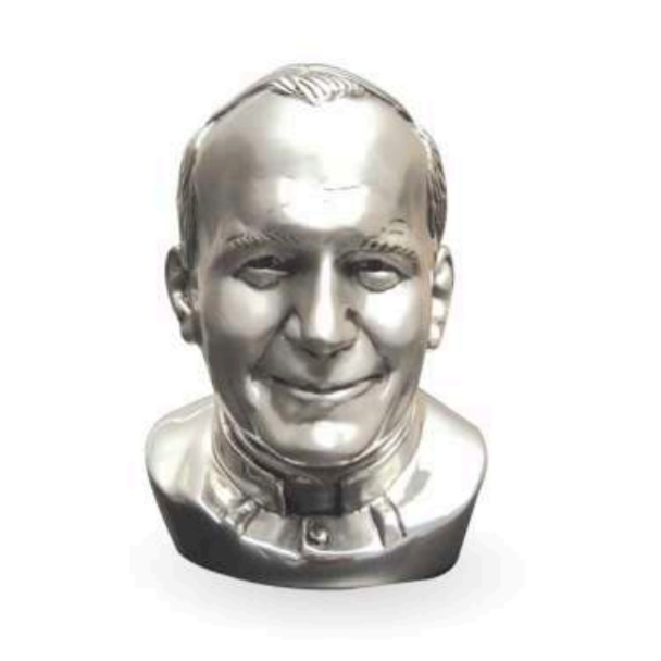 Pope John Paul II Silver Bust