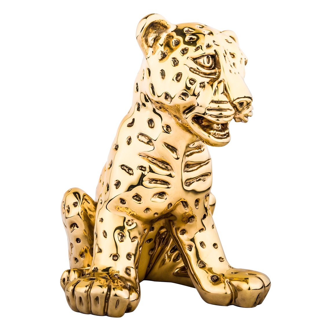 Gold Leopard Cub Sculpture