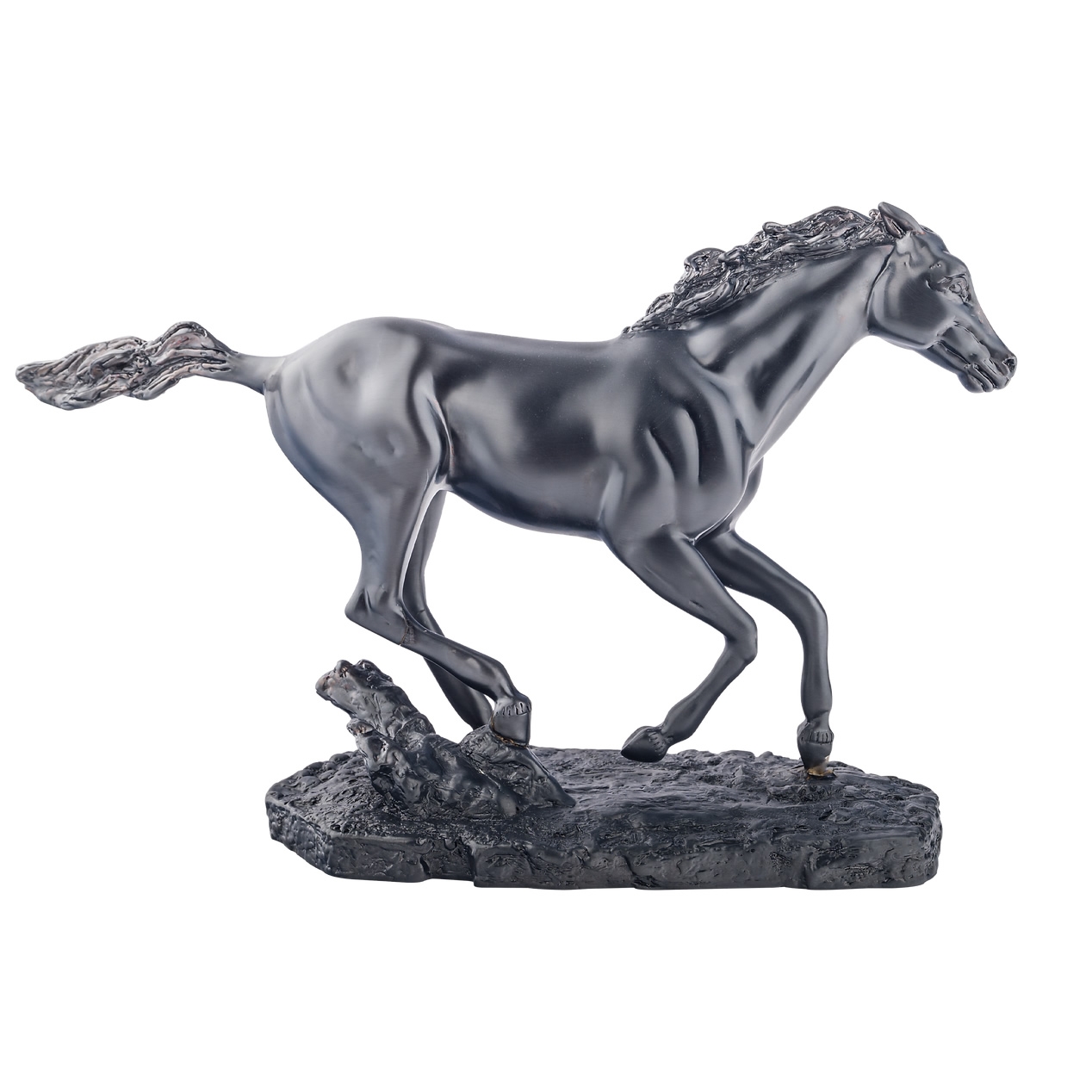 Black Copper Running Horse Sculpture