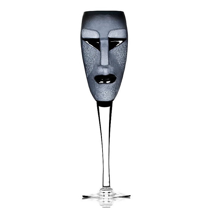 Kubik Champagne Glass From The MASQ Tableware Collection Black