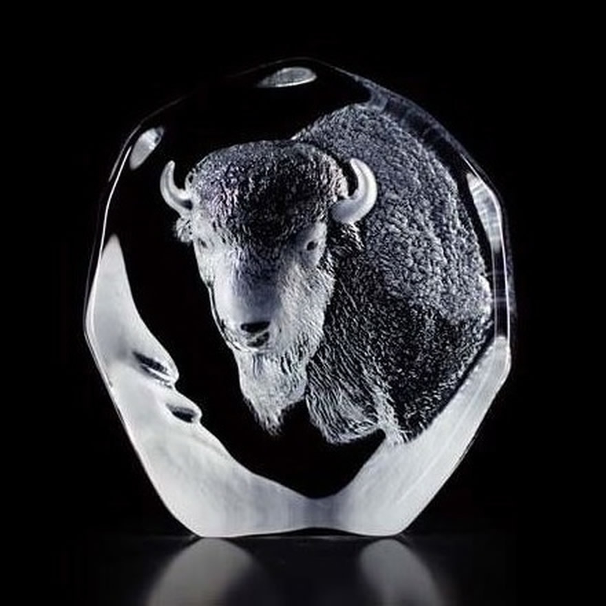 Buffalo Crystal Sculpture