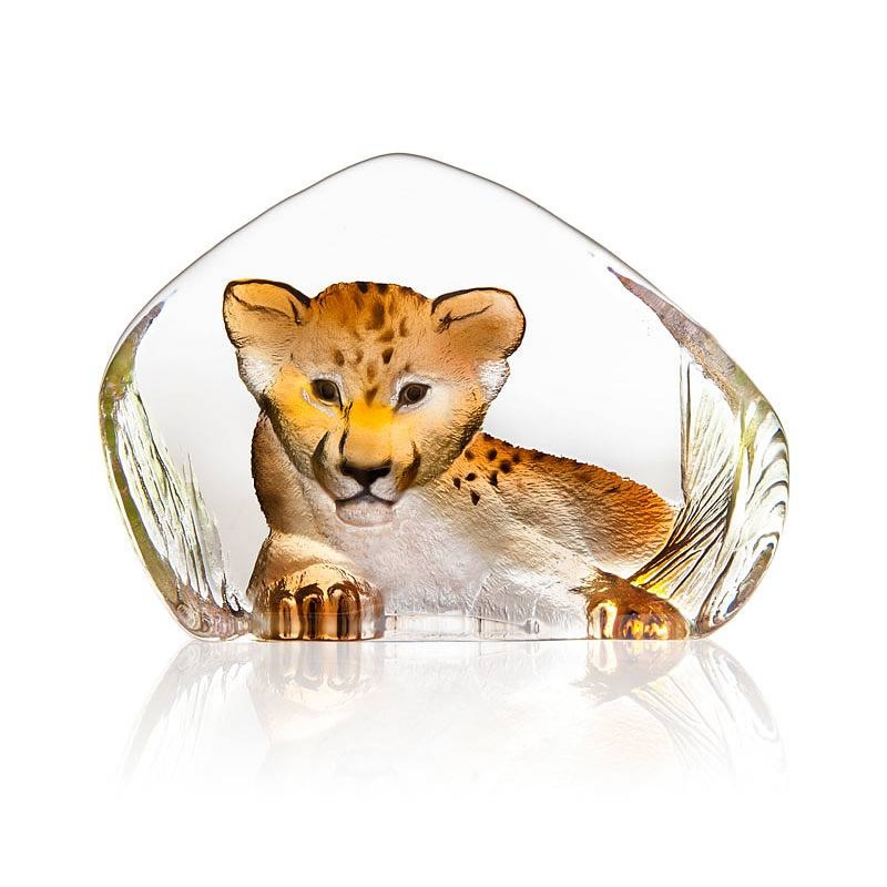 Lion Cub Crystal Sculpture