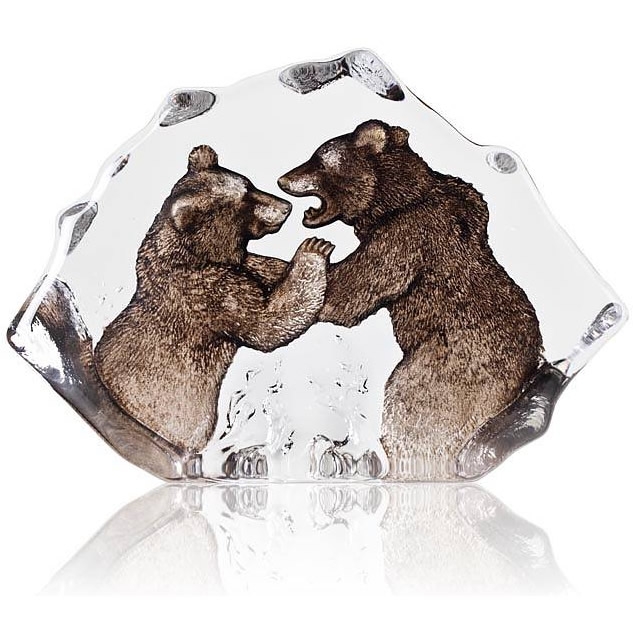 Grizzly Bears Crystal Sculpture Large