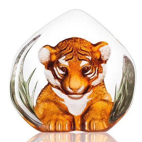 Tiger Cub Crystal Figurine