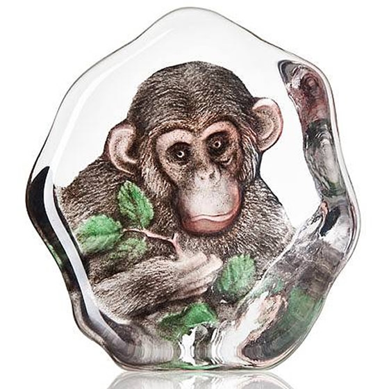 Chimpanzee Crystal Sculpture