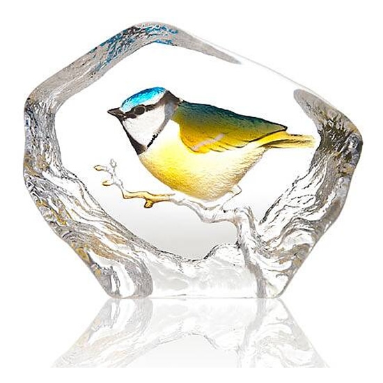 Blue Tit Bird Crystal Sculpture