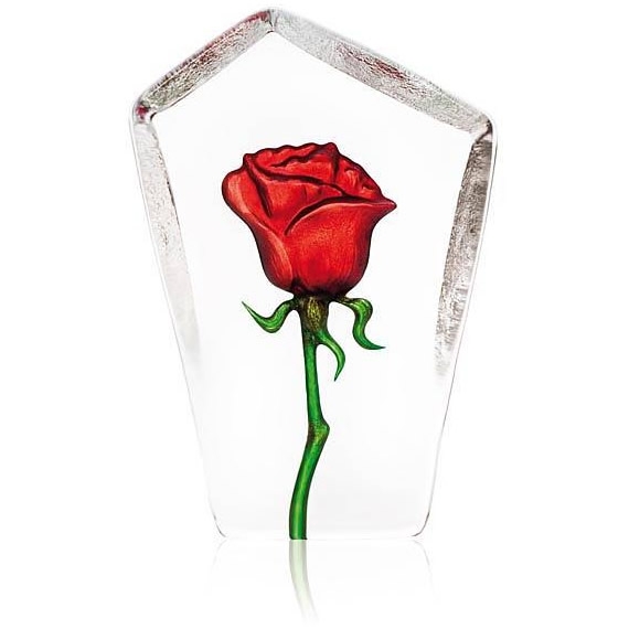 Rose Crystal Sculpture Red