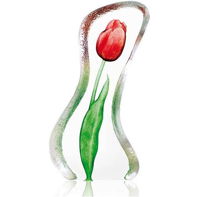 Tulip Crystal Sculpture Red  Large 