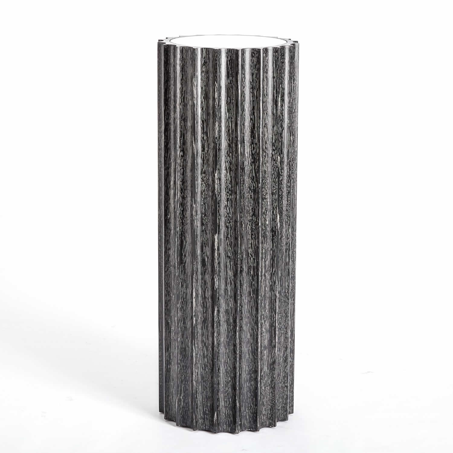 Reflective Column Pedestal-Black Cerused Oak