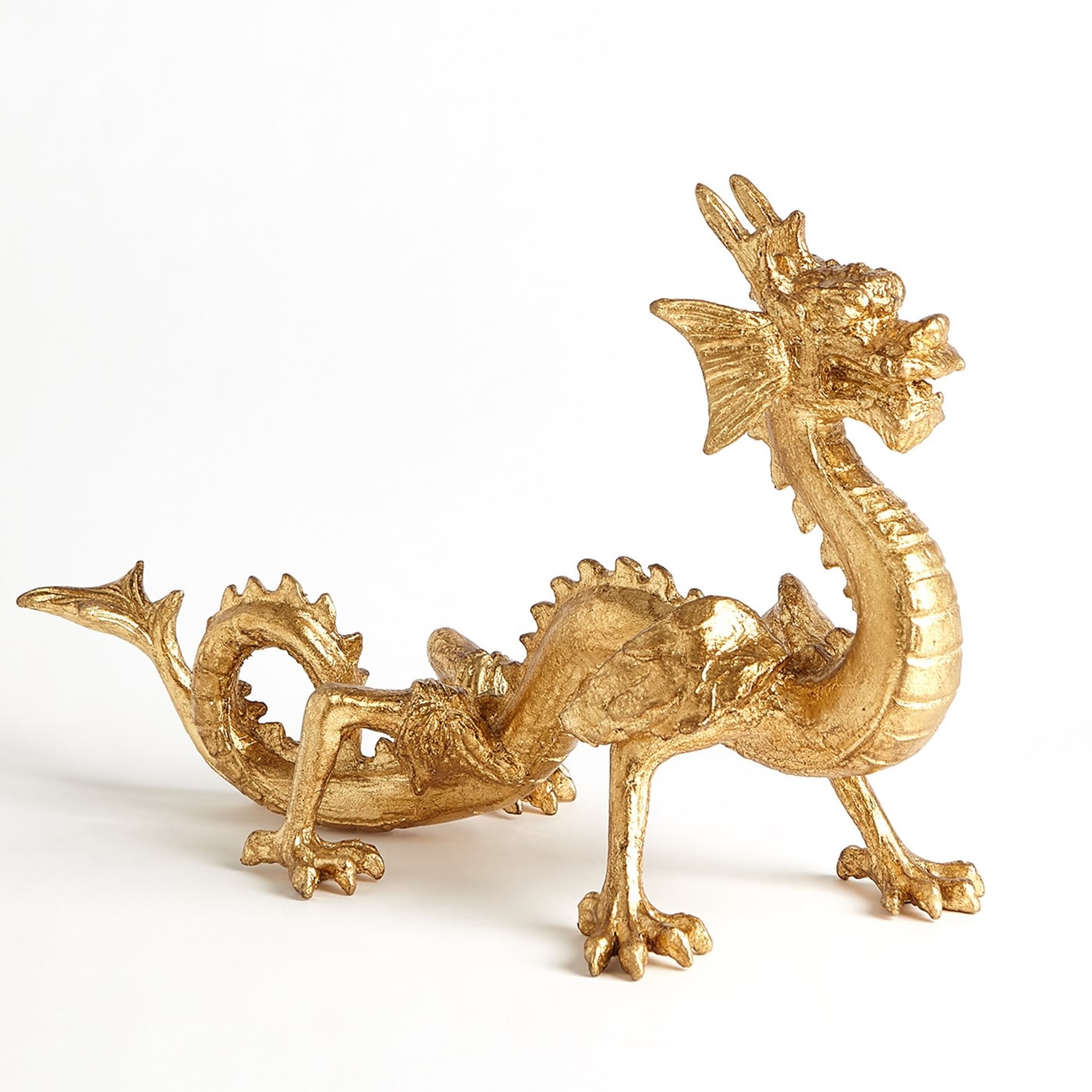 Standing Dragon Gold Leaf Sculpture