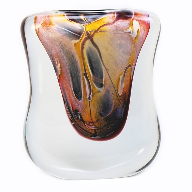 Modern Glass Vase Murano Multi Colored