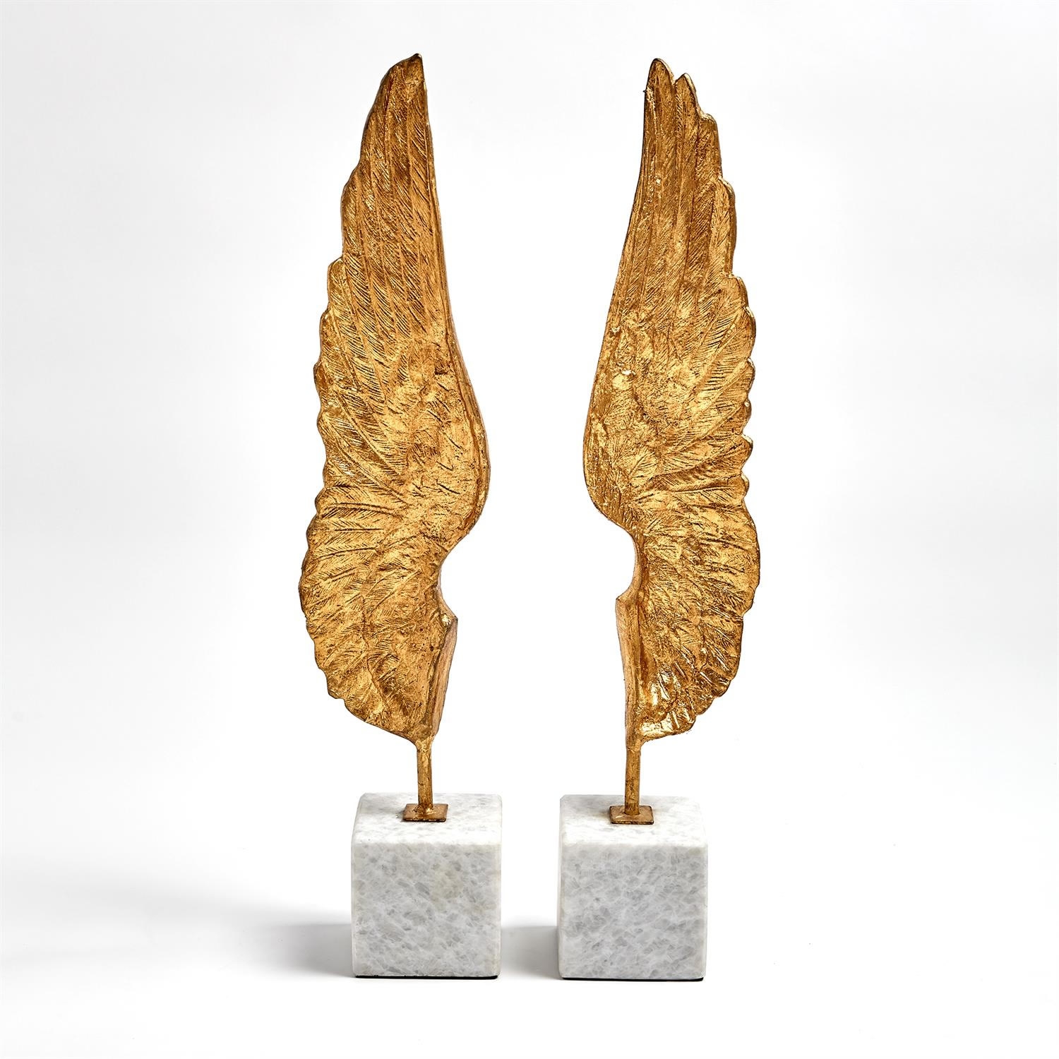 Wings Sculpture Set Gold Leaf Finish