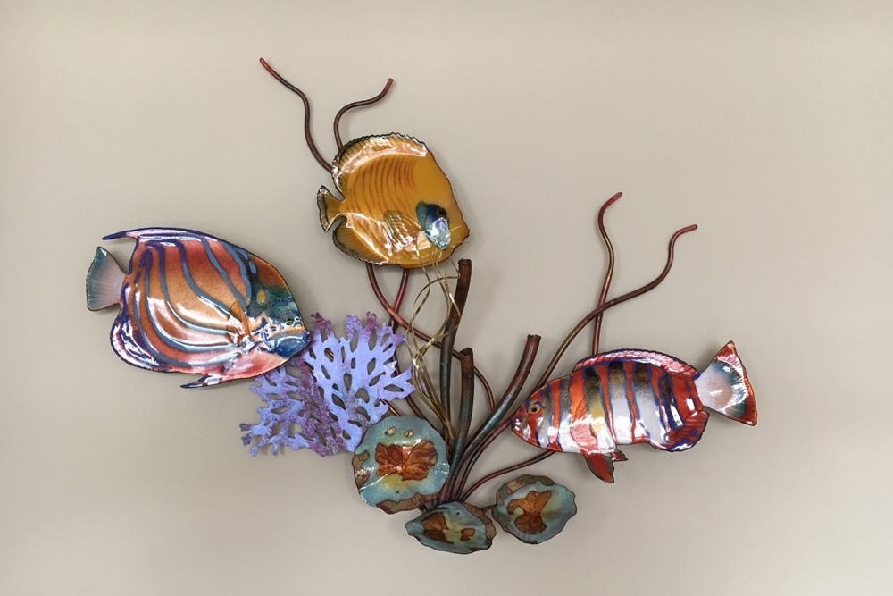 Tropical Fish Metal Wall Art Sculpture by Bovano of